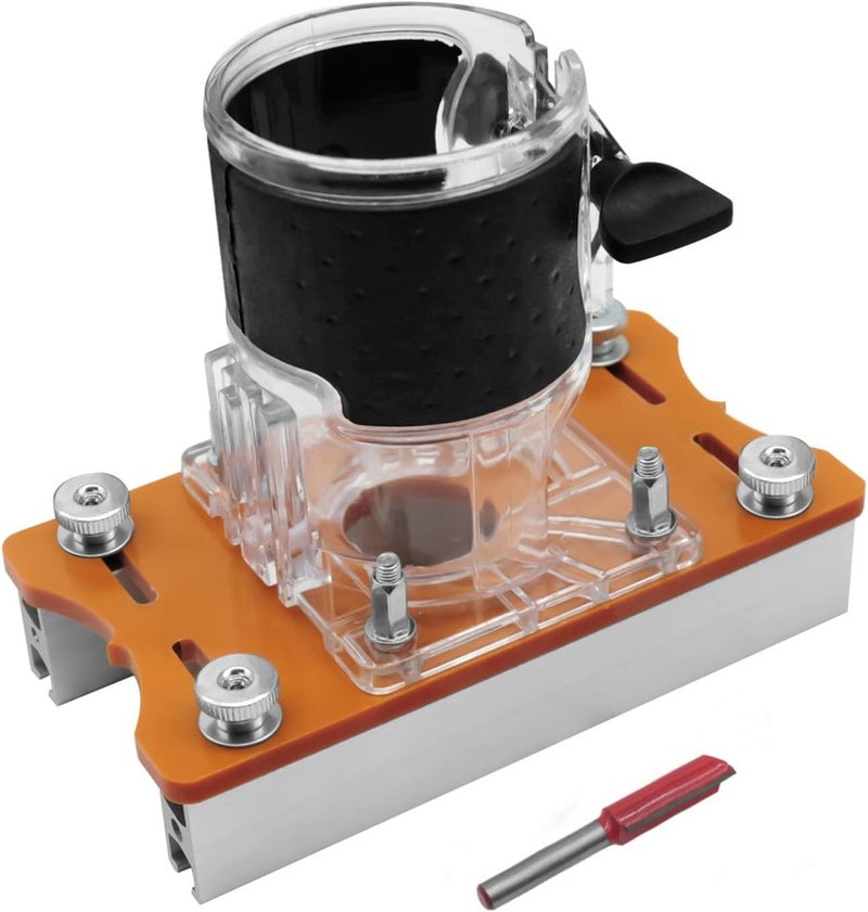 ariarly Wood Trimmer Router Base Tool 2 in 1 Invisible Fastener Slotting Bracket Woodworking Router Base for 65mm Fixed Trimming Machine, for Carbinet Closet Furniture - Image 1